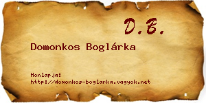 Domonkos Boglárka névjegykártya